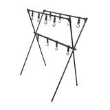 Maxbell Camping Hanging Rack Shelf with 12 Hooks Tripod for Outdoor Barbecue