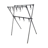 Maxbell Camping Hanging Rack Shelf with 12 Hooks Tripod for Outdoor Barbecue