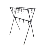 Maxbell Camping Hanging Rack Shelf with 12 Hooks Tripod for Outdoor Barbecue