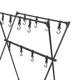 Maxbell Camping Hanging Rack Shelf with 12 Hooks Tripod for Outdoor Barbecue