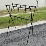 Maxbell Camping Hanging Rack Shelf with 12 Hooks Tripod for Outdoor Barbecue
