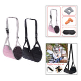 Maxbell Travel Foot Hammock Foot Rest Airplane Footrest for Flight Home Pink