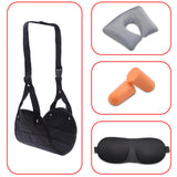 Maxbell Travel Foot Hammock Foot Rest Airplane Footrest for Flight Home Black