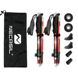 Maxbell 2 Pieces Hiking Poles Alpenstock Lightweight Folding for Kids walking Red