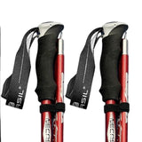 Maxbell 2 Pieces Hiking Poles Alpenstock Lightweight Folding for Kids walking Red