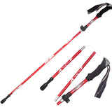 Maxbell 2 Pieces Hiking Poles Alpenstock Lightweight Folding for Kids walking Red