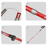 Maxbell 2 Pieces Hiking Poles Alpenstock Lightweight Folding for Kids walking Red