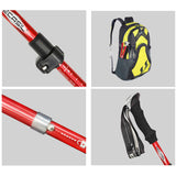 Maxbell 2 Pieces Hiking Poles Alpenstock Lightweight Folding for Kids walking Red