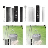 Maxbell Detachable Camping Tripod Hanger Holder Portable for Fishing Hanging Pot BBQ Black