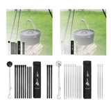 Maxbell Detachable Camping Tripod Hanger Holder Portable for Fishing Hanging Pot BBQ Black