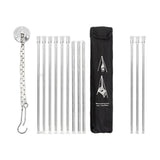 Maxbell Detachable Camping Tripod Hanger Holder Portable for Fishing Hanging Pot BBQ Silver