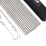 Maxbell Detachable Camping Tripod Hanger Holder Portable for Fishing Hanging Pot BBQ Silver
