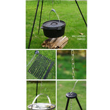 Maxbell Detachable Camping Tripod Hanger Holder Portable for Fishing Hanging Pot BBQ Silver