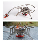 Maxbell Camping Gas Stove Split Burner Survival Kit for Hiking Propane Emergency
