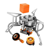 Maxbell Camping Gas Stove Split Burner Survival Kit for Hiking Propane Emergency