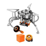 Maxbell Camping Gas Stove Split Burner Survival Kit for Hiking Propane Emergency