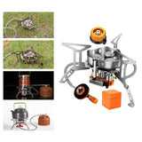 Maxbell Camping Gas Stove Split Burner Survival Kit for Hiking Propane Emergency