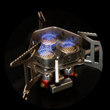 Maxbell Camping Gas Stove Split Burner Survival Kit for Hiking Propane Emergency