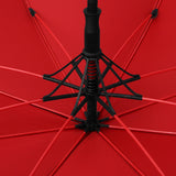 Maxbell Folding Long Handle Umbrella Windproof Double Layer for Camp Fishing Women red
