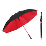 Maxbell Folding Long Handle Umbrella Windproof Double Layer for Camp Fishing Women red