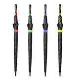 Maxbell Folding Long Handle Umbrella Windproof Double Layer for Camp Fishing Women red