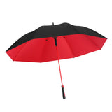 Maxbell Folding Long Handle Umbrella Windproof Double Layer for Camp Fishing Women red