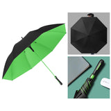 Maxbell Folding Long Handle Umbrella Windproof Double Layer for Camp Fishing Women green