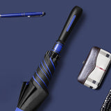 Maxbell Folding Long Handle Umbrella Windproof Double Layer for Camp Fishing Women blue
