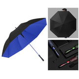 Maxbell Folding Long Handle Umbrella Windproof Double Layer for Camp Fishing Women blue