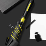 Maxbell Folding Long Handle Umbrella Windproof Double Layer for Camp Fishing Women yellow