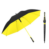 Maxbell Folding Long Handle Umbrella Windproof Double Layer for Camp Fishing Women yellow