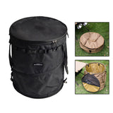 Maxbell Camping Trash Can Foldable Dirty Clothes Basket Portable for Garden Picnic Black