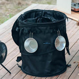 Maxbell Camping Trash Can Foldable Dirty Clothes Basket Portable for Garden Picnic Black