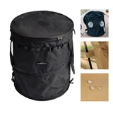 Maxbell Camping Trash Can Foldable Dirty Clothes Basket Portable for Garden Picnic Black