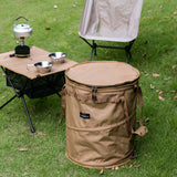 Maxbell Camping Trash Can Foldable Dirty Clothes Basket Portable for Garden Picnic Brown