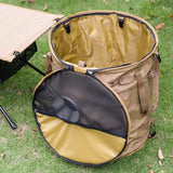 Maxbell Camping Trash Can Foldable Dirty Clothes Basket Portable for Garden Picnic Brown