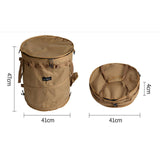 Maxbell Camping Trash Can Foldable Dirty Clothes Basket Portable for Garden Picnic Brown