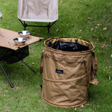 Maxbell Camping Trash Can Foldable Dirty Clothes Basket Portable for Garden Picnic Brown