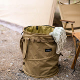 Maxbell Camping Trash Can Foldable Dirty Clothes Basket Portable for Garden Picnic Brown