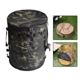 Maxbell Camping Trash Can Foldable Dirty Clothes Basket Portable for Garden Picnic Black Green