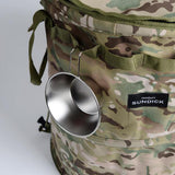 Maxbell Camping Trash Can Foldable Dirty Clothes Basket Portable for Garden Picnic Green Sand