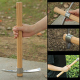 Maxbell Ice Axe Garden Pickaxe Wood Handle Pick Mattock Hoe for Digging Soil