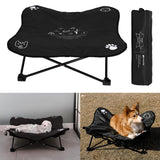 Maxbell Portable Elevated Pet Bed Washable Collapsible Camp Bed for Traveling Black