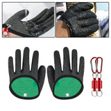 Maxbell Fishing Gloves Puncture Resistant Catch Fish Fish Landing Glove Fisherman Black Aluminum Hook