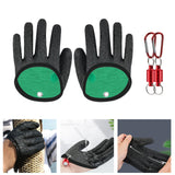 Maxbell Fishing Gloves Puncture Resistant Catch Fish Fish Landing Glove Fisherman Black Aluminum Hook