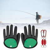 Maxbell Fishing Gloves Puncture Resistant Catch Fish Fish Landing Glove Fisherman Black Aluminum Hook