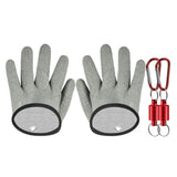 Maxbell Fishing Gloves Puncture Resistant Catch Fish Fish Landing Glove Fisherman Gray Aluminum Hook