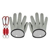 Maxbell Fishing Gloves Puncture Resistant Catch Fish Fish Landing Glove Fisherman Gray Aluminum Hook
