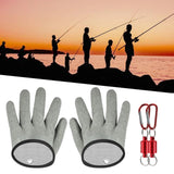 Maxbell Fishing Gloves Puncture Resistant Catch Fish Fish Landing Glove Fisherman Gray Aluminum Hook