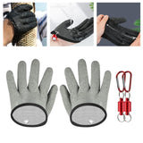 Maxbell Fishing Gloves Puncture Resistant Catch Fish Fish Landing Glove Fisherman Gray Aluminum Hook